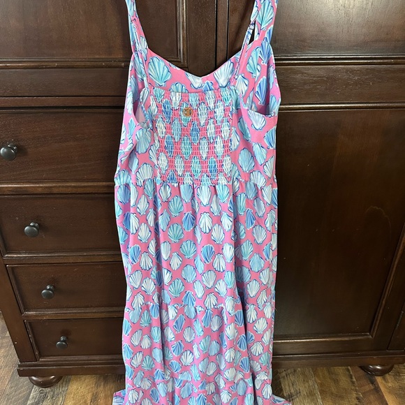 Simply Southern Pink and Blue Seashell Dress - Picture 2 of 5